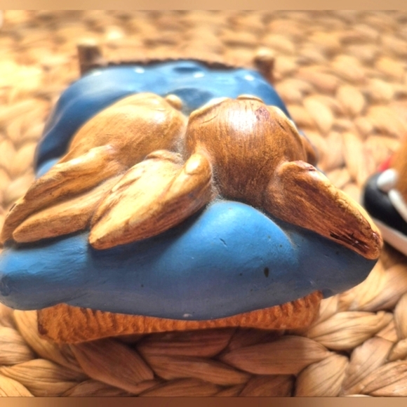 Vintage "Barney" Rabbit And "Twins" Pendelfin Hand Painted Stonecraft England UK - Picture 5 of 6